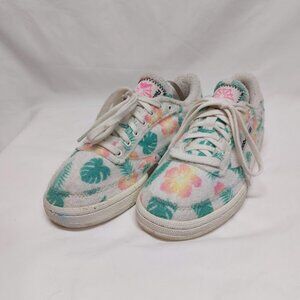 Reebok Women Shoes Club C 85 Beach Floral Print Size 7 Terry Cloth